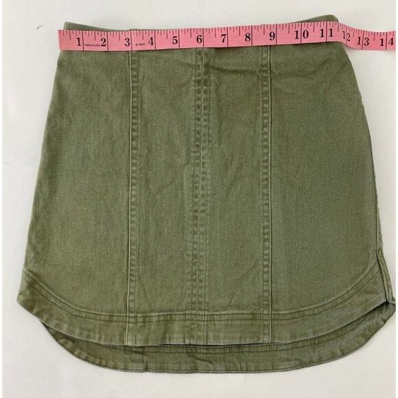 - altar'd state denim skirt high low hi-low hi-lo - military - olive green… - Picture 3 of 6